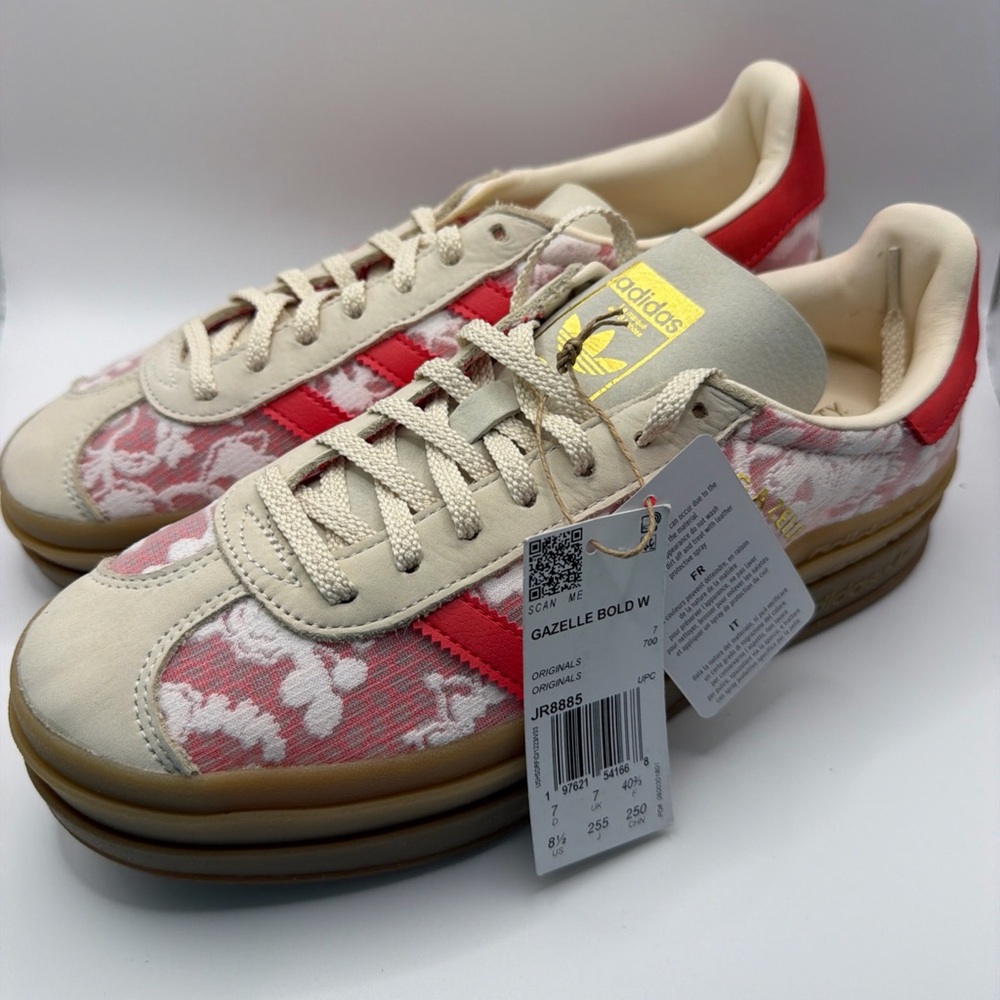 Adidas Gazelle Bold Women's Sneakers - Floral Red and Cream